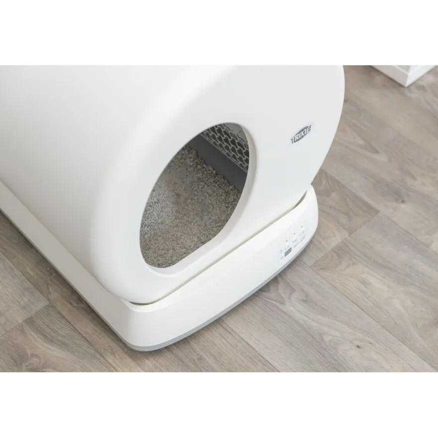 TRIXIE Selbstreinigende Katzentoilette, Kunststoff, weiß | 53 x 55.5 x 52 cm