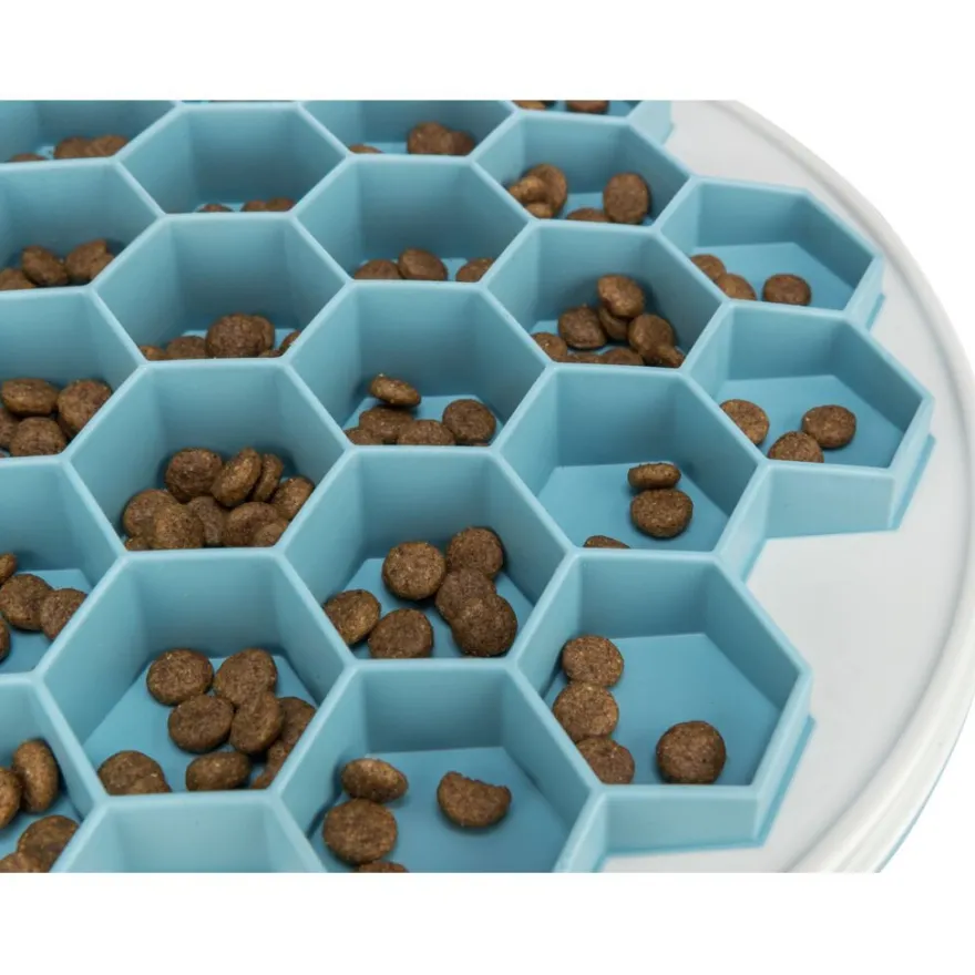 TRIXIE Slow Feeding Futterplatte Hive, grau/blau | ø 30 cm