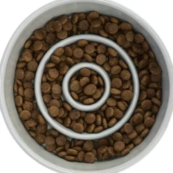 TRIXIE Slow Feeding Keramiknapf, grau/blau | 0,9 l/ø 17 cm