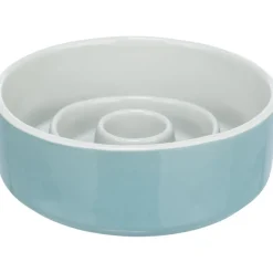 TRIXIE Slow Feeding Keramiknapf, grau/blau | 0,9 l/ø 17 cm
