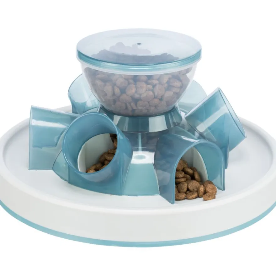 TRIXIE Slow Feeding Tunnel, blau/grau | ø 28 × 14 cm