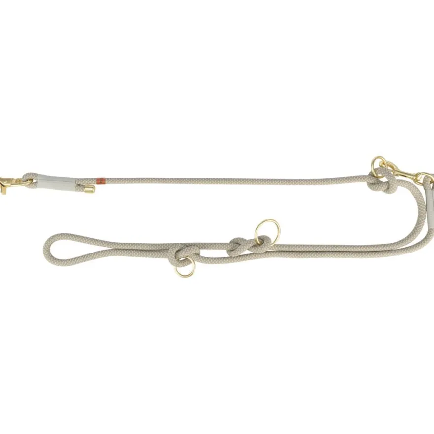 TRIXIE Soft Rope V-Leine, 2m, grau/hellgrau | M–L: 2.00 m/ø 10 mm