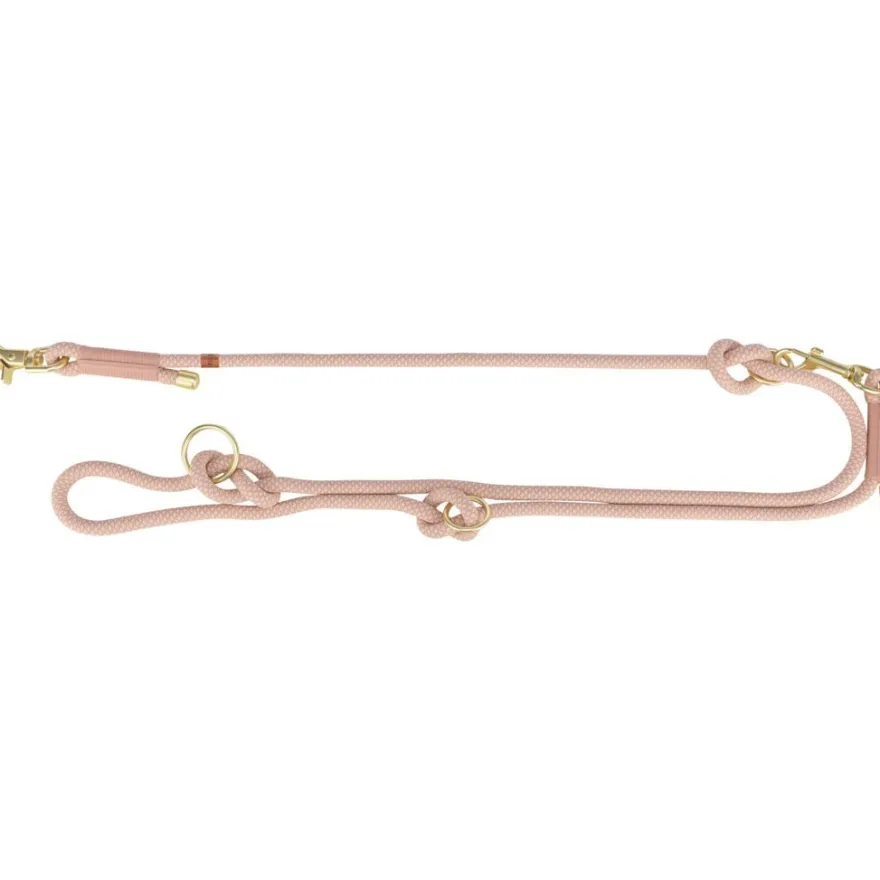 TRIXIE Soft Rope V-Leine, 2m, rosa/hellrosa | M–L: 2.00 m/ø 10 mm