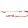 TRIXIE Soft Rope V-Leine, 2m, rot/creme | M–L: 2.00 m/ø 10 mm