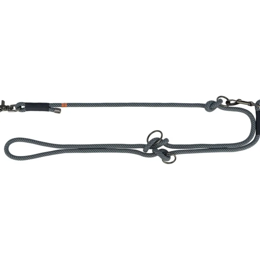 TRIXIE Soft Rope V-Leine, 2m, schwarz/grau | M–L: 2.00 m/ø 10 mm