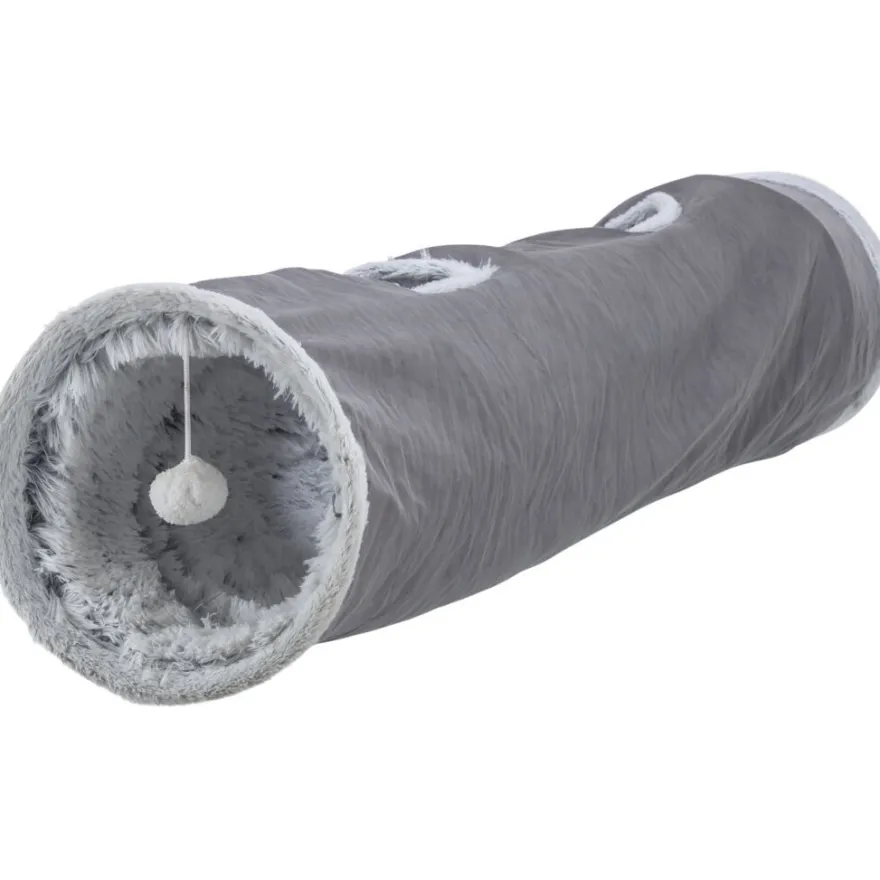 TRIXIE Spieltunnel Harvey, Plüsch, grau | ø 27 x 116 cm