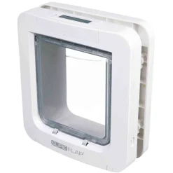 TRIXIE SureFlap 4-Wege Freilauftür mit Mikrochiperkennung, weiß | 26.2 x 28.1 cm