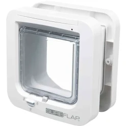 TRIXIE SureFlap 4-Wege Freilauftür mit Mikrochiperkennung, weiß | 21 x 21 cm