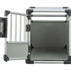 TRIXIE Transportbox, Aluminium, hellgrau/silber | M: 55 x 62 x 78 cm
