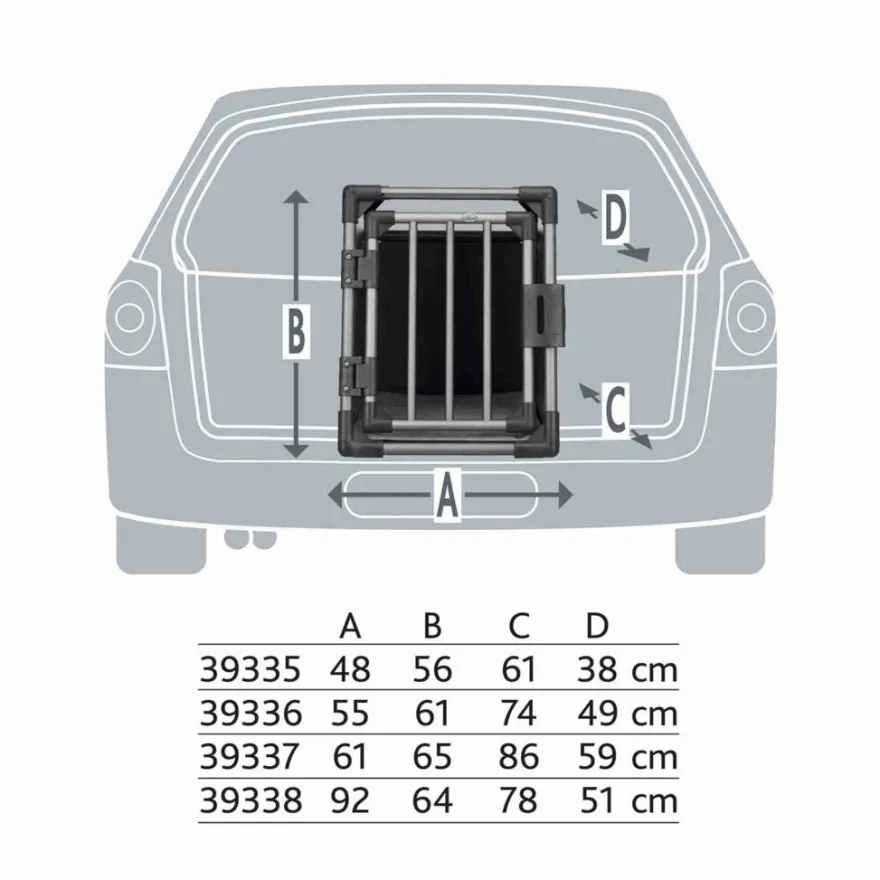 TRIXIE Transportbox, Aluminium, grafit | M: 55 x 61 x 74 cm