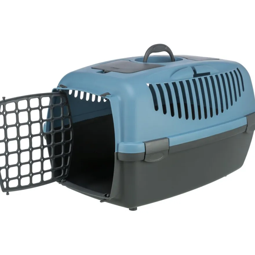 TRIXIE Transportbox Capri 3, dunkelgrau/blau | S: 40 x 38 x 61 cm