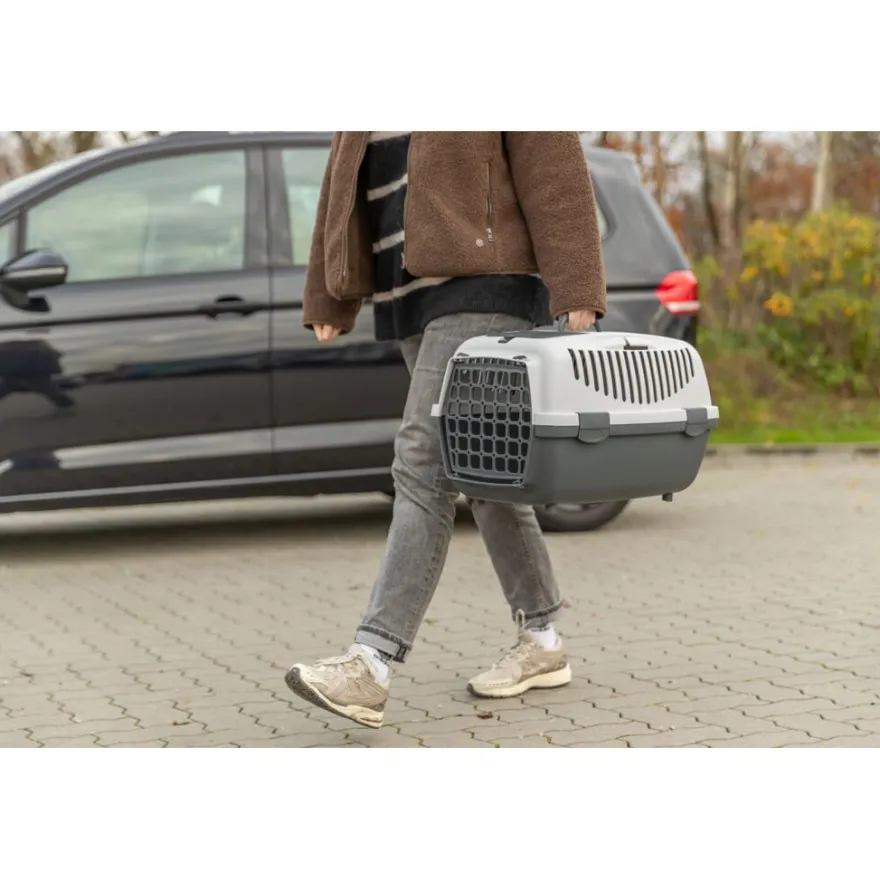 TRIXIE Transportbox Capri 1 & 2, dunkelgrau/blush | 37 × 34 × 55 cm
