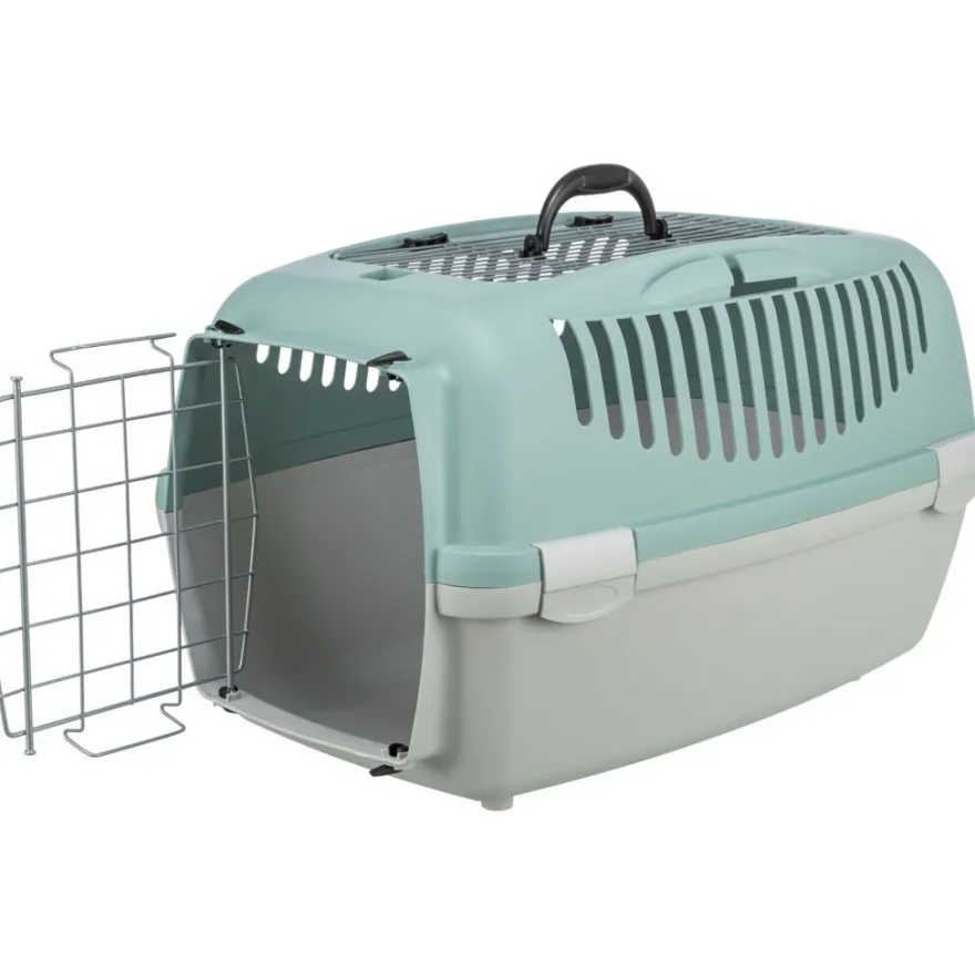 TRIXIE Transportbox Capri 3 Open Top, hellgrau/salbei | 40 × 38 × 61 cm