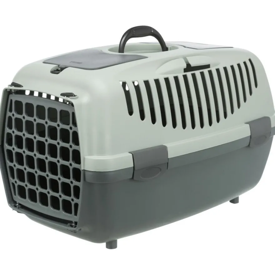 TRIXIE Transportbox Capri 3, recycelt, anthrazit/grau-grün | S: 40 x 38 x 61 cm-anthrazit