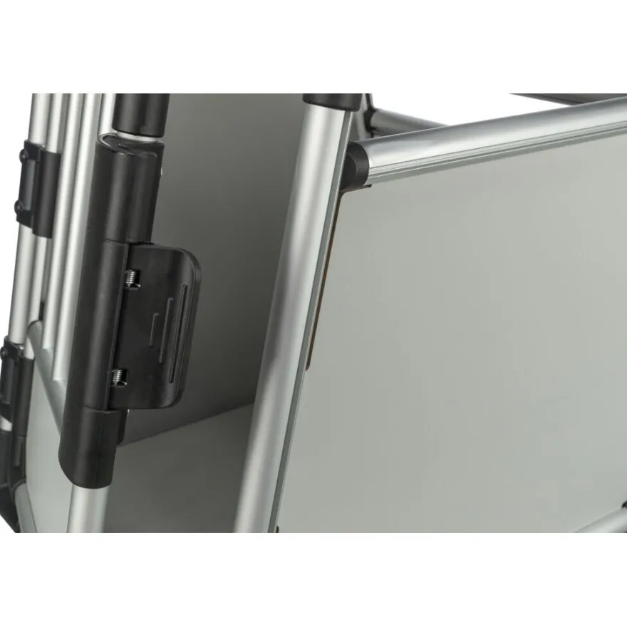 TRIXIE Transportbox, doppelt, Aluminium, silber/hellgrau | M–L: 93 x 64 x 83 cm