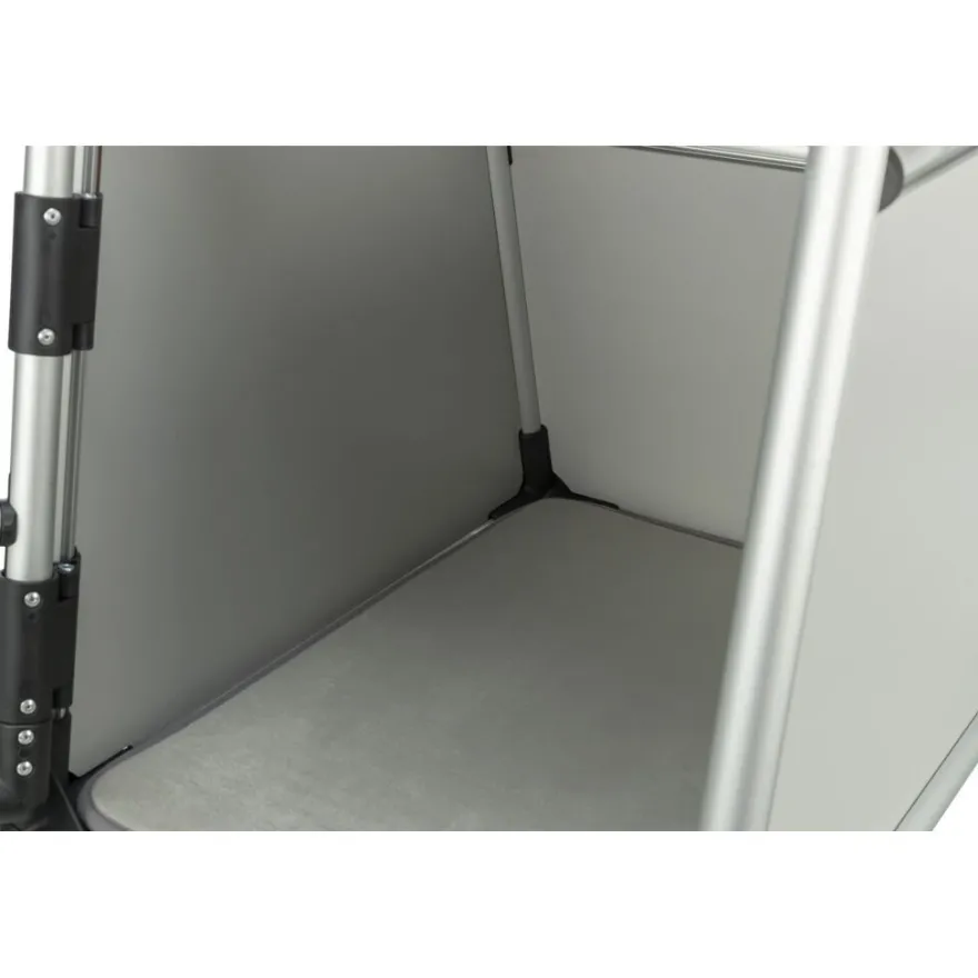 TRIXIE Transportbox, doppelt, Aluminium, silber/hellgrau | M–L: 93 x 64 x 83 cm