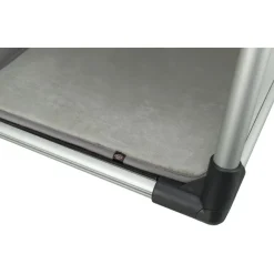 TRIXIE Transportbox, doppelt, Aluminium, silber/hellgrau | M–L: 93 x 64 x 83 cm
