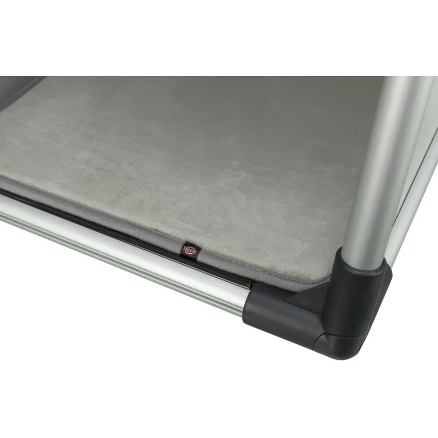 TRIXIE Transportbox, doppelt, Aluminium, silber/hellgrau | M–L: 93 x 64 x 83 cm