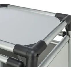 TRIXIE Transportbox, doppelt, Aluminium, silber/hellgrau | M–L: 93 x 64 x 83 cm