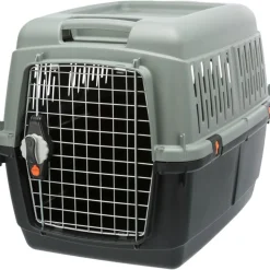 TRIXIE Transportbox Giona 4, recycelt, anthrazit/grau-grün | S–M: 50 x 51 x 70 cm