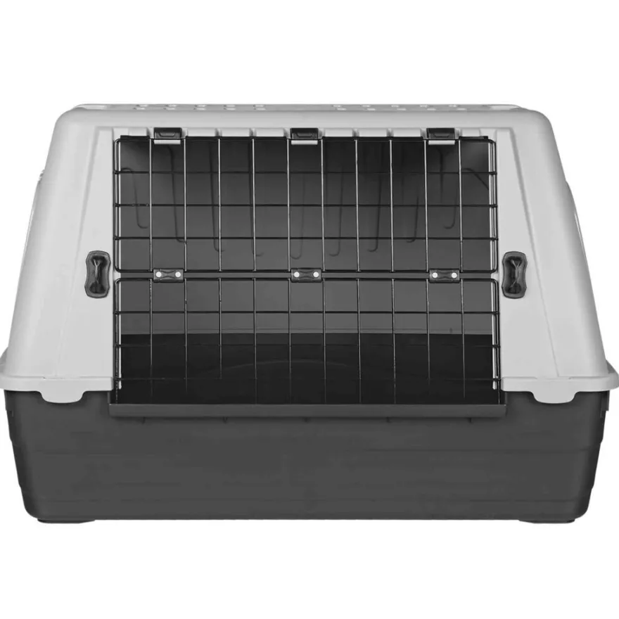 TRIXIE Transportbox Journey, schwarz/grau | S–M: 77 x 51 x 43 cm