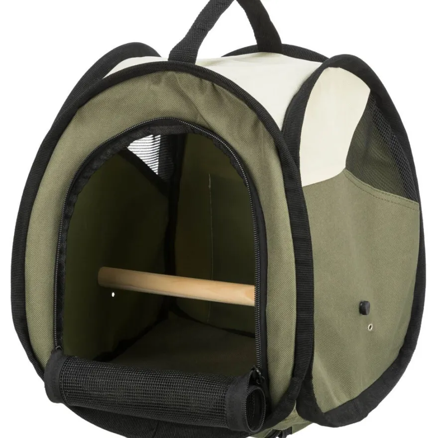 TRIXIE Transporttasche, beige/olivgrün | 27 × 32 × 27 cm