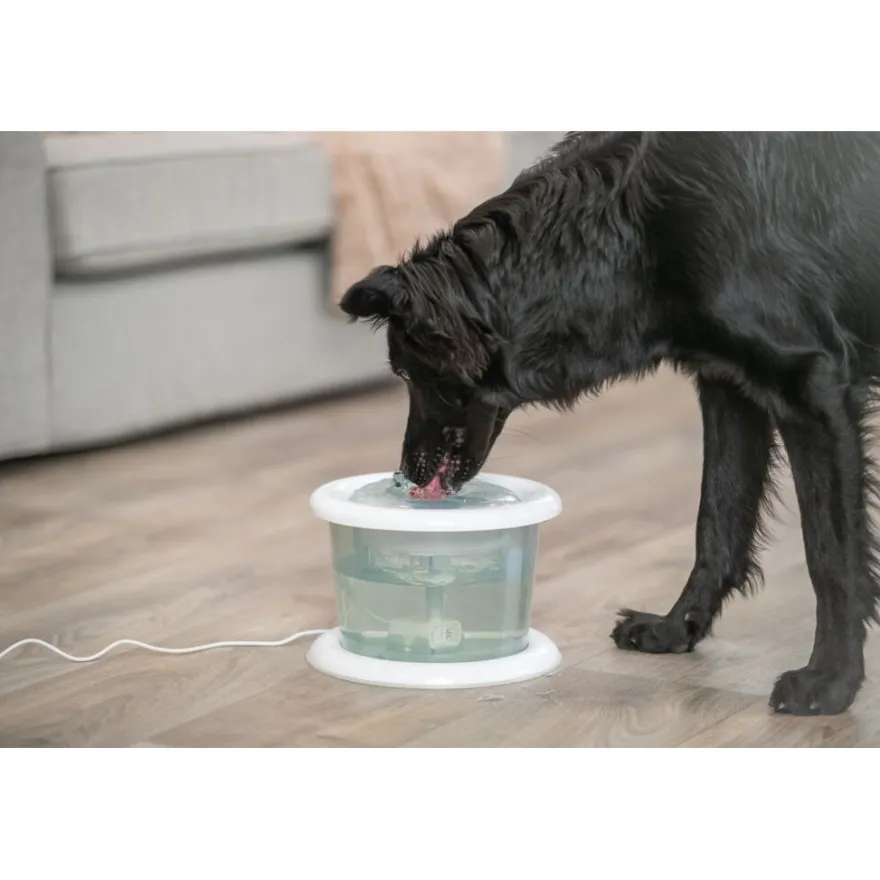 TRIXIE Trinkbrunnen Bubble Stream, salbei/weiß | 3 l/ø 25 × 16 cm