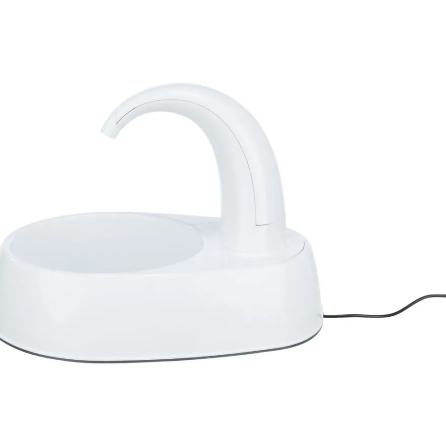 TRIXIE Trinkbrunnen Curved Stream, weiß | 2,5 l/25 × 24,5 × 35 cm