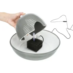 TRIXIE Trinkbrunnen Vital Flow, grau/weiß | 1,5 l/ø 28 × 12 cm