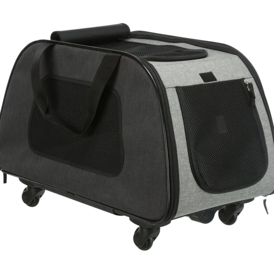 TRIXIE Trolley, abnehmbares Fahrgestell, schwarz/grau | 34 x 43 x 67 cm