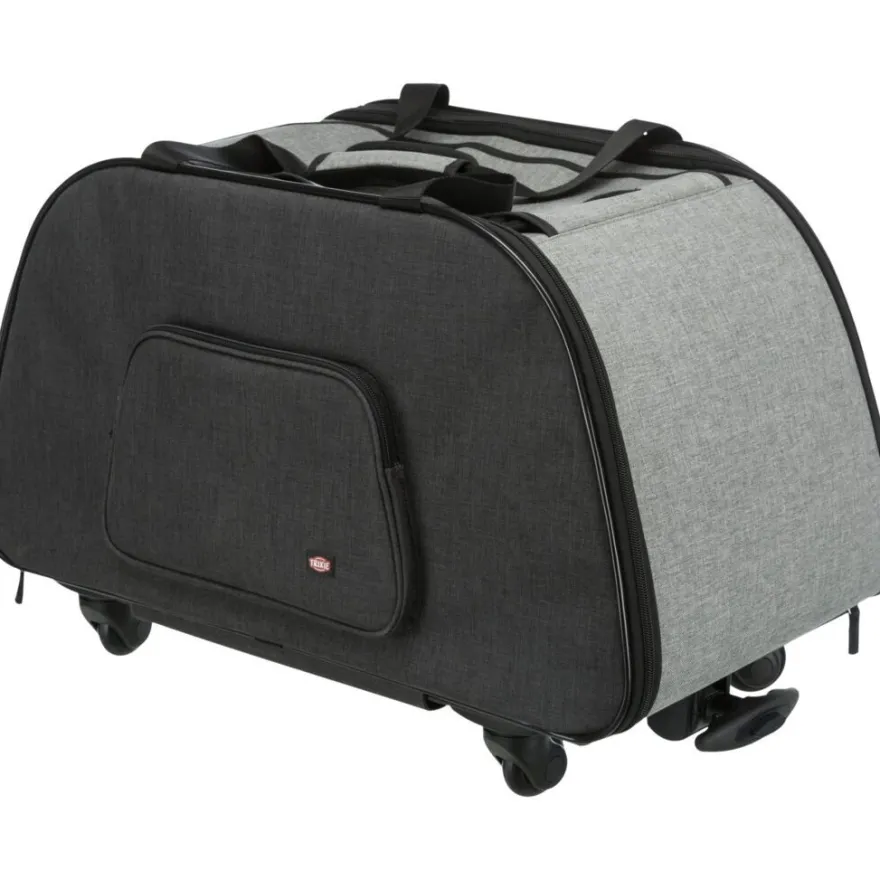 TRIXIE Trolley, abnehmbares Fahrgestell, schwarz/grau | 34 x 43 x 67 cm