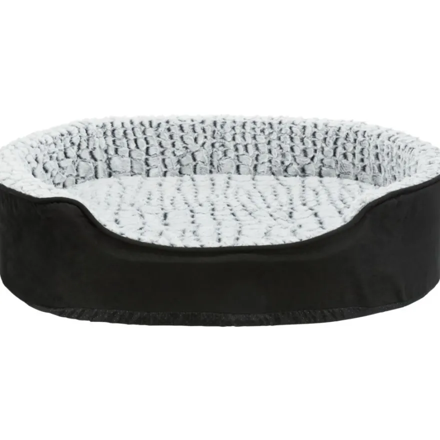 TRIXIE Vital Bett Lino, oval, schwarz/grau | 60 x 45 cm