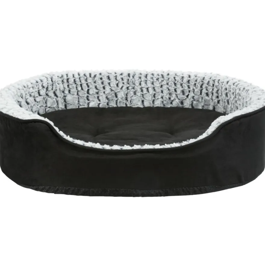TRIXIE Vital Bett Lino, oval, schwarz/grau | 60 x 45 cm