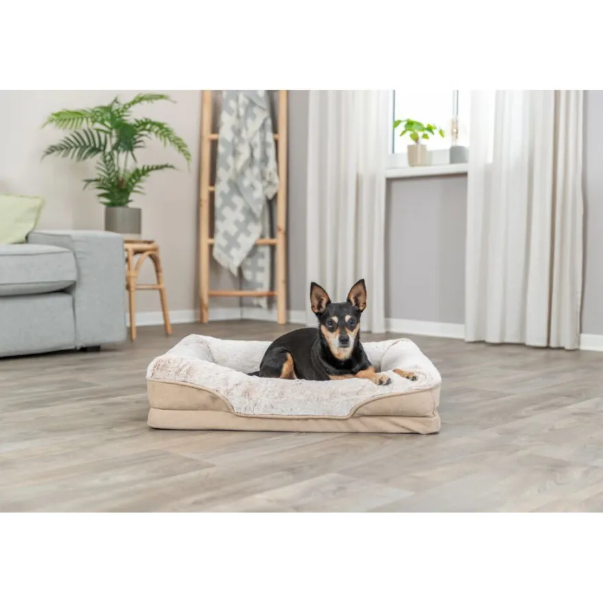 TRIXIE Vital Bett Lino Soft, eckig, beige | 70 x 55 cm