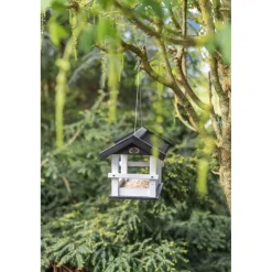 TRIXIE Vogelfutterhaus zum Aufhängen, schwarz/weiß | 36 × 25 × 25 cm