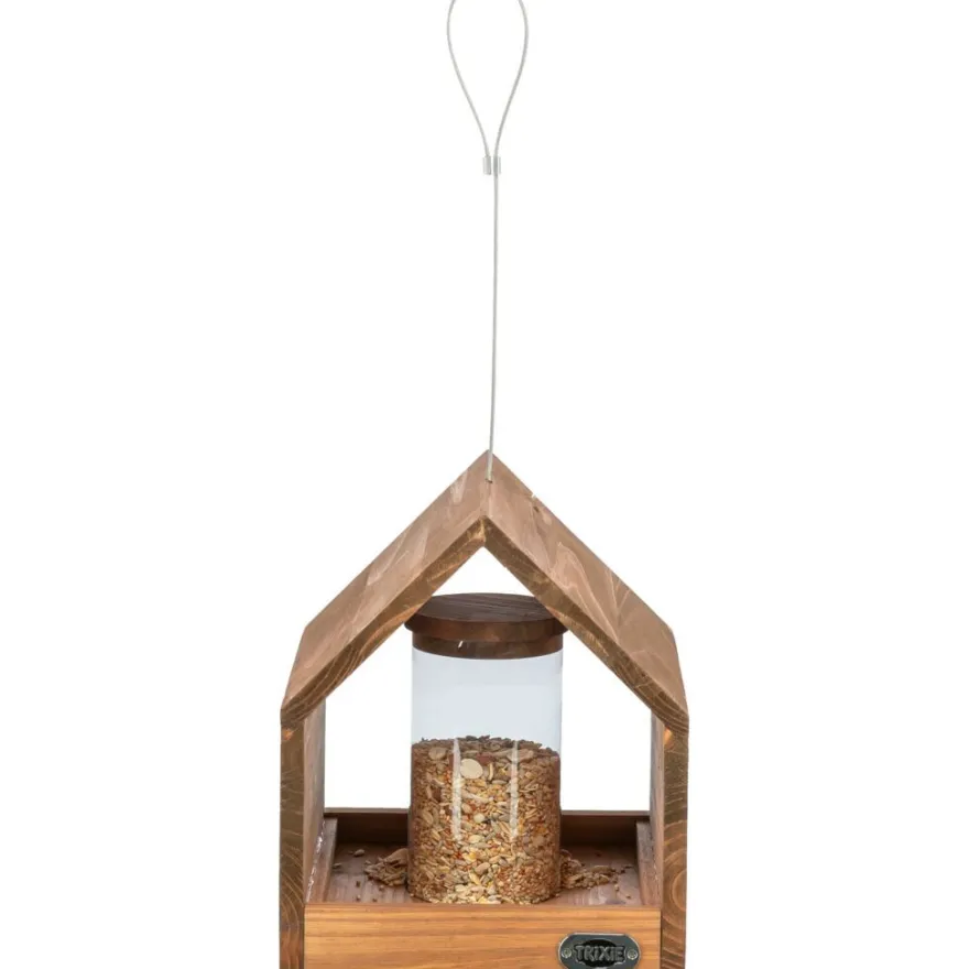 TRIXIE Vogelfutterhaus zum Aufhängen, braun | 20 × 24 × 20 cm