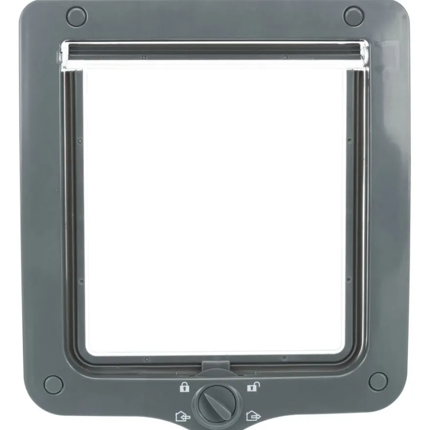 TRIXIE 4-Wege Freilauftür XXL mit Tunnel, grau | 24 x 28 cm