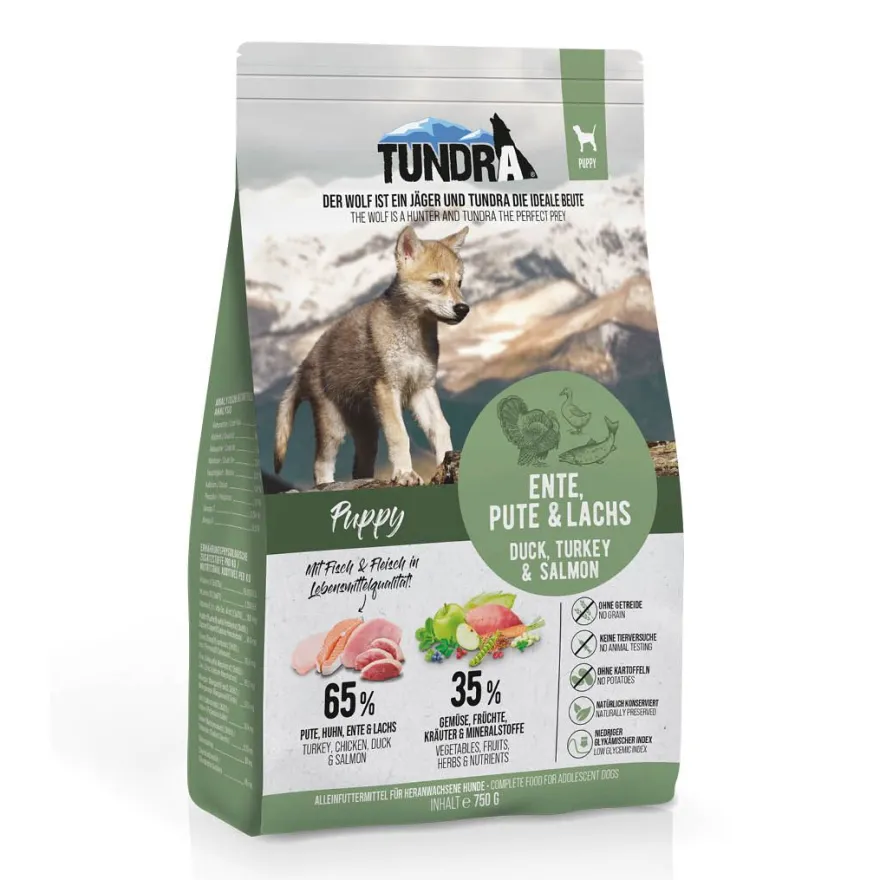 Tundra Dog Puppy Ente, Pute & Lachs | 750 g