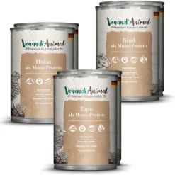 Venandi Animal - Probierpaket I - 2 x Huhn, 2 x Pute, 2 x Rind | 6 x 400 g