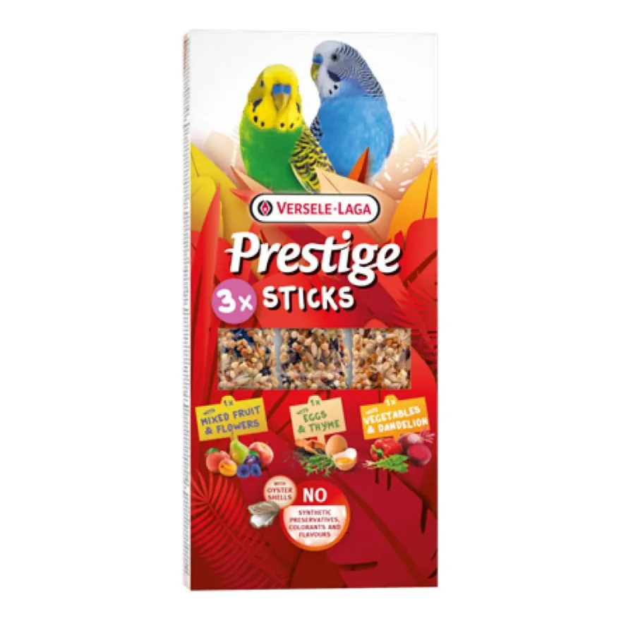 Versele Laga Prestige Sticks Kleinsittiche Triple Variety Pack - 3 Geschmacksrichtungen | 90 g