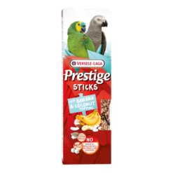 Versele Laga Prestige Sticks Papageien mit Banane & Kokostopping - 2 Stück | 140 g