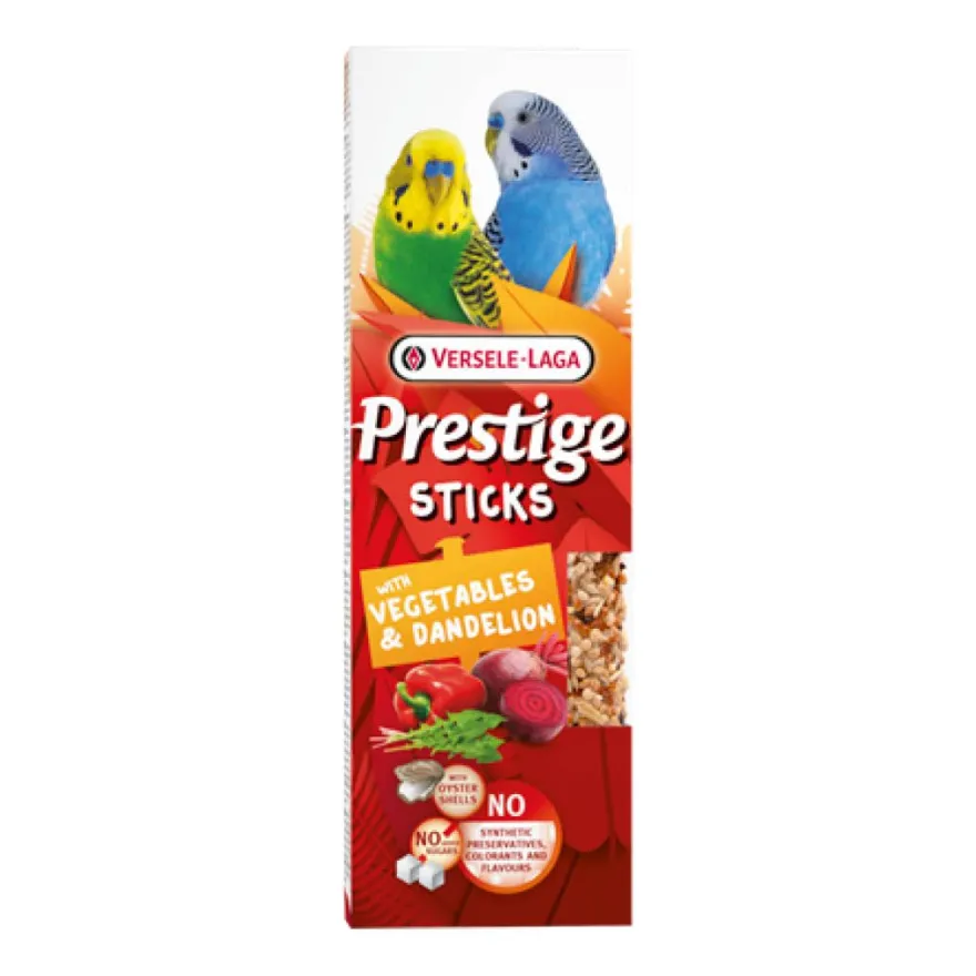 Versele Laga Prestige Sticks Kleinsittiche mit Gemüse & Löwenzahn - 2 Stück | 60 g