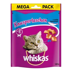 WHISKAS® KNUSPERTASCHEN™ Beutel mit Lachs Geschmack | 180 g