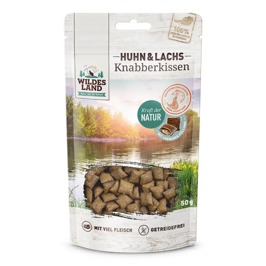 Wildes Land Cat - Knabberkissen - Huhn und Lachs | 50 g