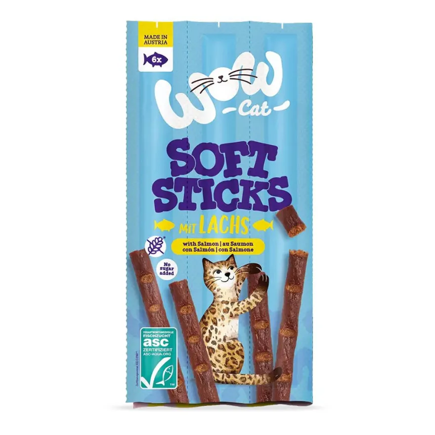 WOW Cat Soft Sticks Lachs | 6 x 5 g