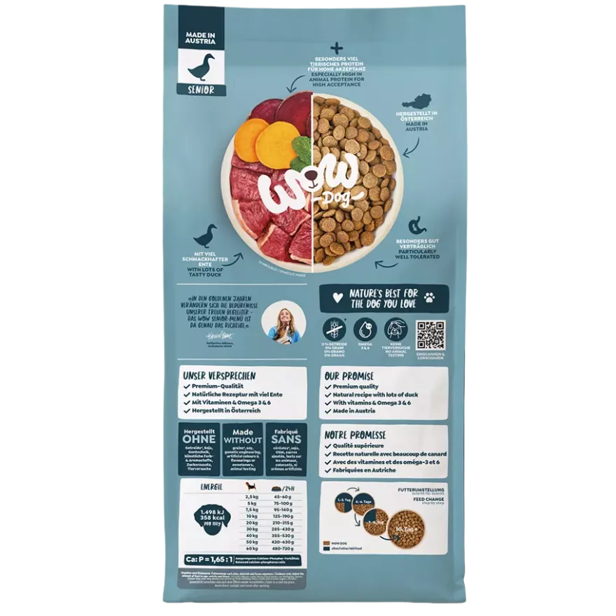 WOW DOG TROCKEN SENIOR Ente | 6 kg